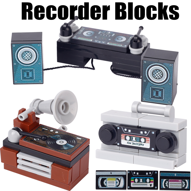 Lego Minifigure Holder - Stadt Musik Recorder DJ Station Jukebox