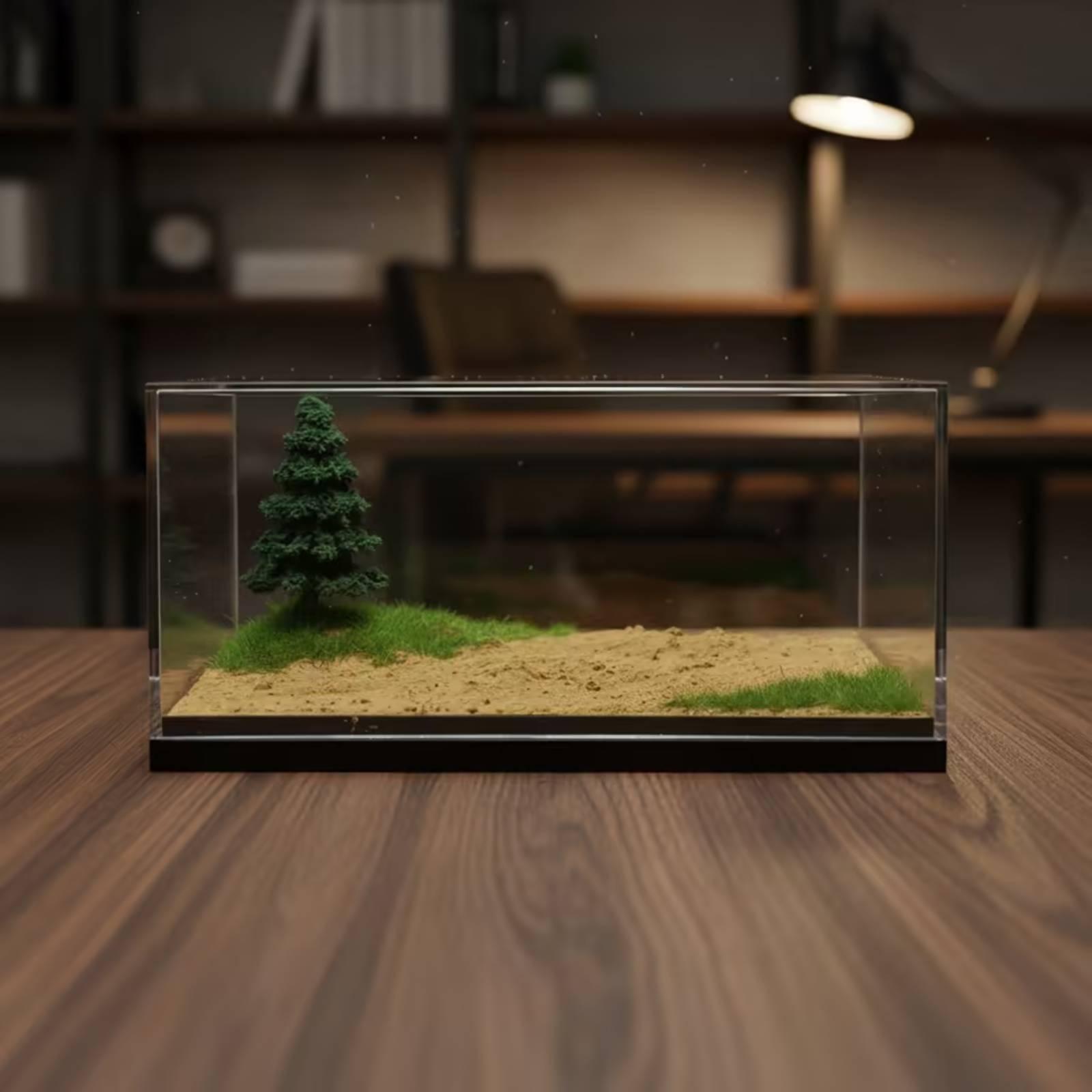 Display Case Acrylic - Miniatur-Rennvitrine mit Straßen-Diorama-Zubehör, Klare Acryl-Modell-Vitrine für