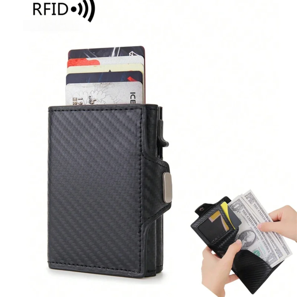 Card Top Loader - RFID-blockierende Pop-Up-Geldbörse für Herren, automatischer Pop-Up-Kreditkartenhalter