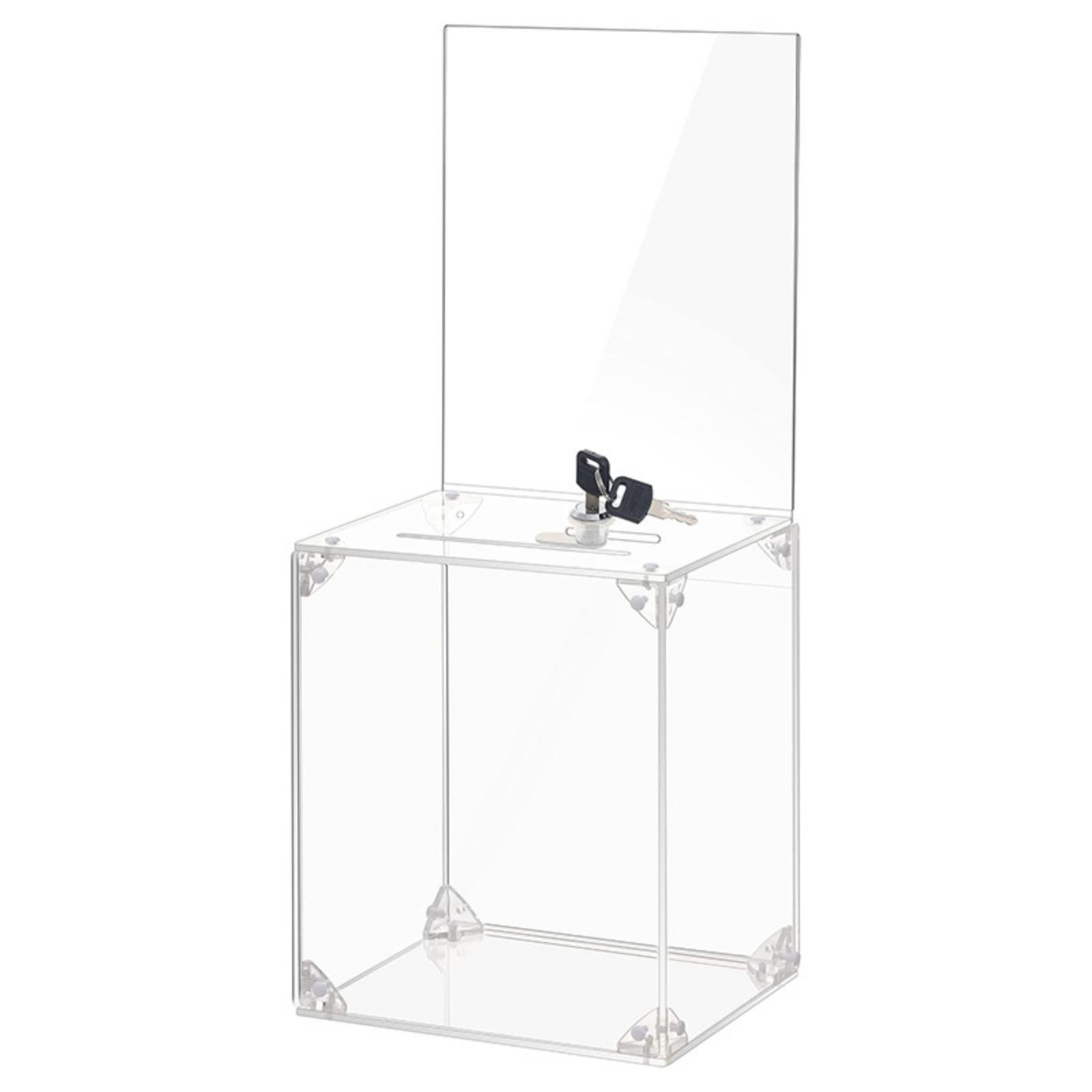 Display Case Acrylic - Acryl-Spendenbox mit Schloss und Umschlagfach, transparente