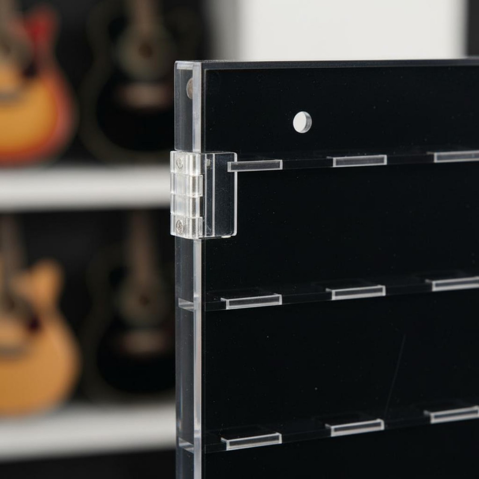 Display Case Acrylic - Gitarrenplektrum-Vitrine, staubdichter Acryl-Plektrenhalter, Gitarrenplektrum-Sammelbox, elegantes Musikzubehör
