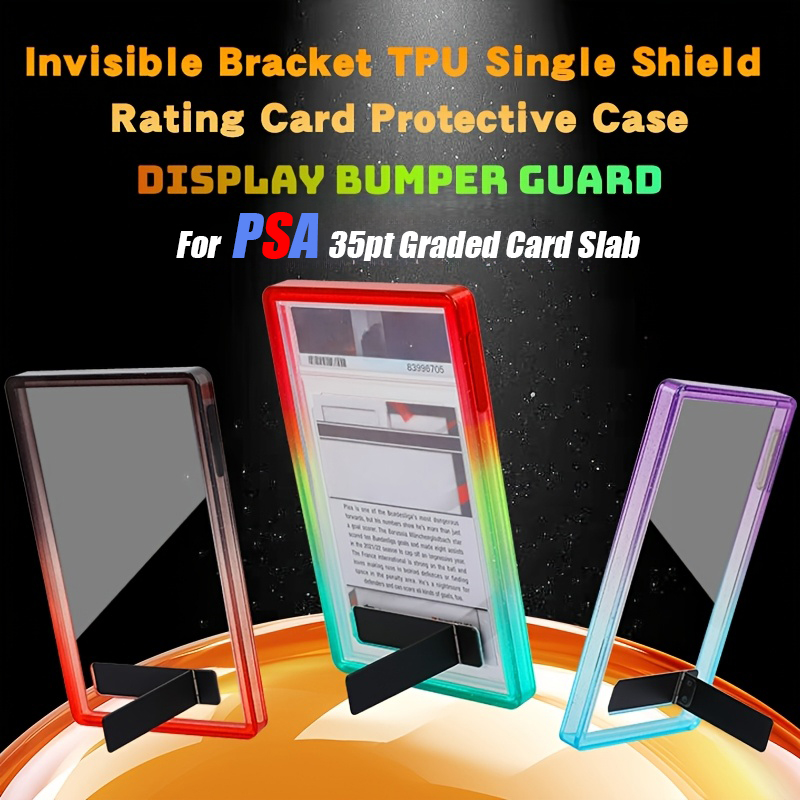 Graded Card Display - Gradient Glitter TPU Schutzhülle mit Ständer